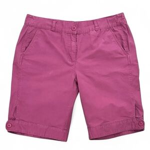 Woolrich Size 12 Beach Plum Cotton Cargo Shorts Flat Front Elastic Back